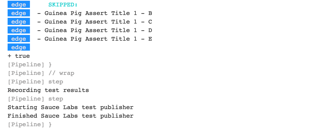 JUnit plugin console output